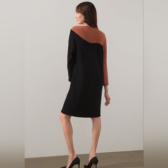 Chico's Travelers Colorblock Wedge Dress - Picture 6 of 10